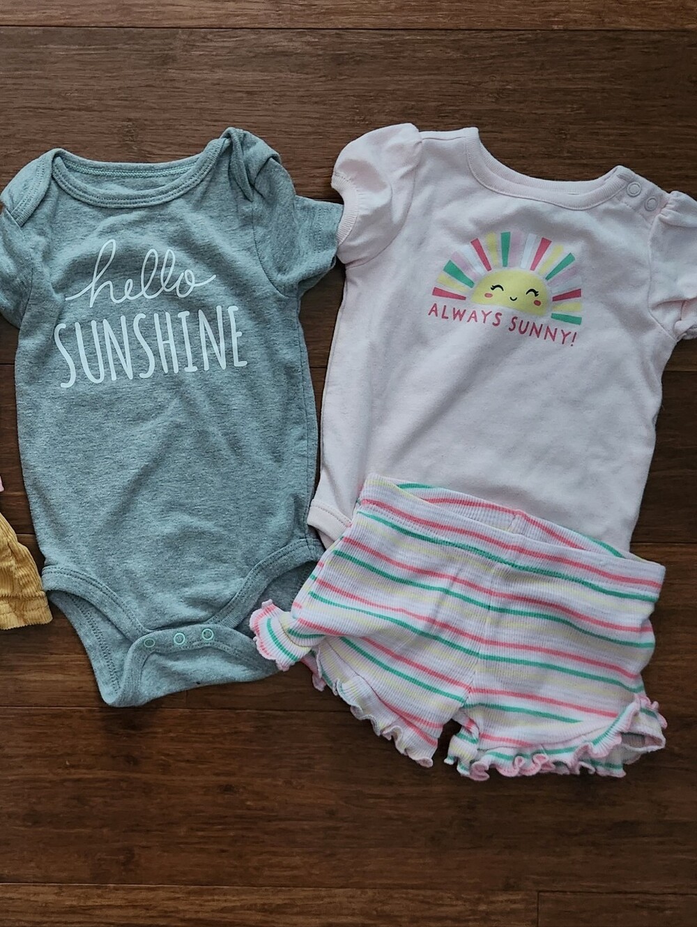 Baby Girl Sunshine Sun Short Sleeve Shorts Outfit And Bodysuit, 3-6 Months